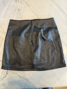 Rewash Black Faux Leather Mini Skirt